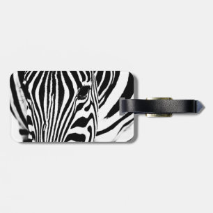 Zebra-Portrait schwarz-weiß Gepäckanhänger