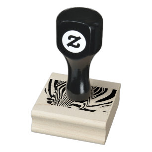 Zebra-Portrait schwarz-weiß Gummistempel