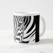 Zebra portrait schwarz-weiß Jumbo-Tasse (Vorderseite Rechts)