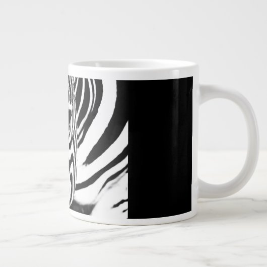 Zebra portrait schwarz-weiß Jumbo-Tasse (Rechts)