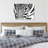 Zebra-Portrait schwarz-weiß Leinwanddruck (Insitu (Schlafzimmer))