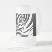 Zebra-Portrait schwarz-weiß Mattglas Bierglas (VorderseiteRechts)