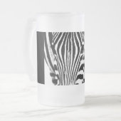 Zebra-Portrait schwarz-weiß Mattglas Bierglas (Vorderseite Links)