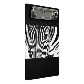 Zebra-Portrait schwarz-weiß Mini Klemmbrett (Schrägansicht)