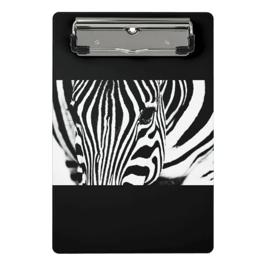 Zebra-Portrait schwarz-weiß Mini Klemmbrett (Vorderseite)