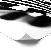 Zebra-Portrait schwarz-weiß Poster (Ecke)