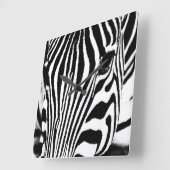 Zebra-Portrait schwarz-weiß Quadratische Wanduhr (Winkel)