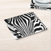 Zebra-Portrait schwarz-weiß Rechteckiger Pappuntersetzer (angewinkelt)