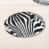 Zebra-Portrait schwarz-weiß Runder Pappuntersetzer (Angewinkelt)