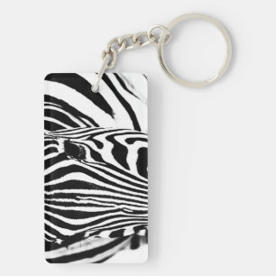 Zebra-Portrait schwarz-weiß Schlüsselanhänger
