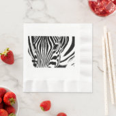 Zebra-Portrait schwarz-weiß Serviette (Beispiel)