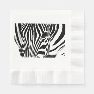 Zebra portrait schwarz-weiß serviette