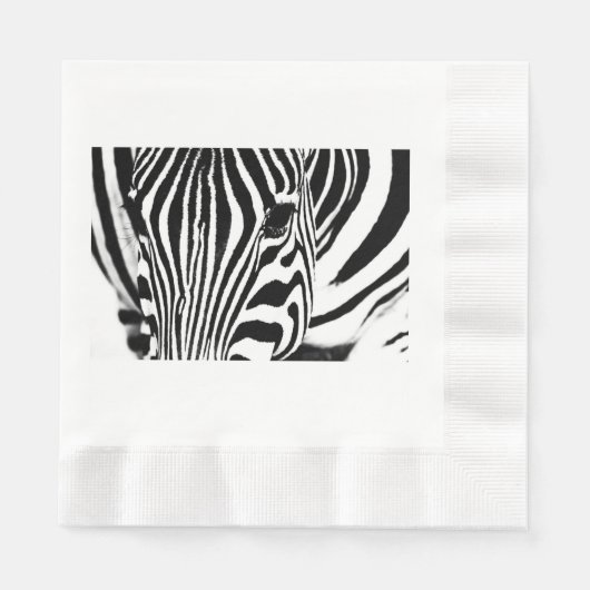 Zebra-Portrait schwarz-weiß Serviette (Vorderseite)