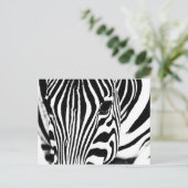 Zebra portrait Schwarzweiß-Foto Feiertagspostkarte (Stehend Vorderseite)