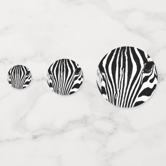 Zebra portrait Schwarzweiß-Foto Konfetti (Rückseiten)