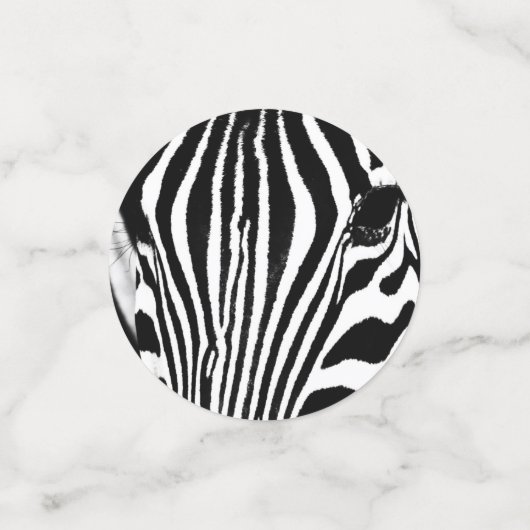 Zebra portrait Schwarzweiß-Foto Konfetti (Klein Vorderseite)