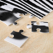 Zebra portrait Schwarzweiß-Foto Puzzle (Seite)