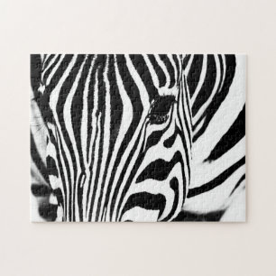 Zebra portrait Schwarzweiß-Foto Puzzle