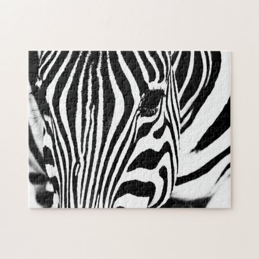 Zebra portrait Schwarzweiß-Foto Puzzle (Horizontal)