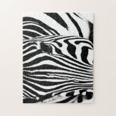 Zebra portrait Schwarzweiß-Foto Puzzle (Vertikal)