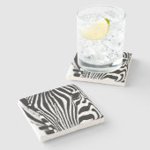 Zebra portrait Schwarzweiß-Foto Steinuntersetzer (Seitenansicht)