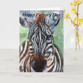 Zebra Portrait Vatertagskarte Karte (Gelbe Blume)