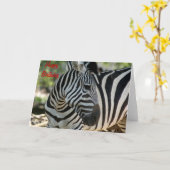 Zebra Pose Geburtstagskarte Karte (Gelbe Blume)