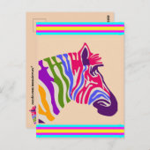 Zebra Postcard Postkarte (Vorne/Hinten)