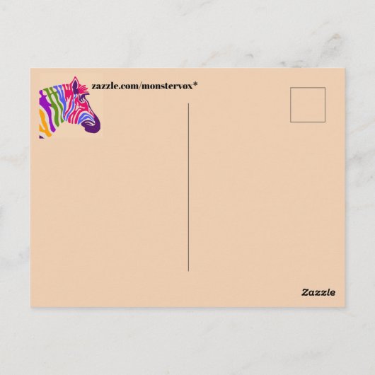 Zebra Postcard Postkarte (Rückseite)