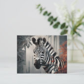 Zebra Postcard Postkarte (Stehend Vorderseite)