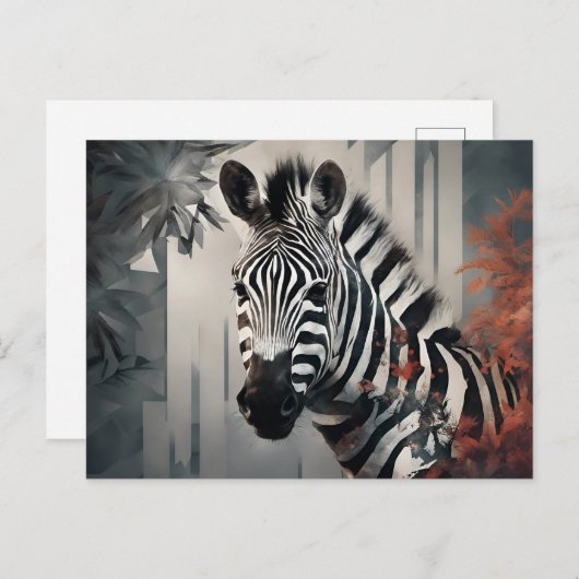 Zebra Postcard Postkarte (Vorne/Hinten)