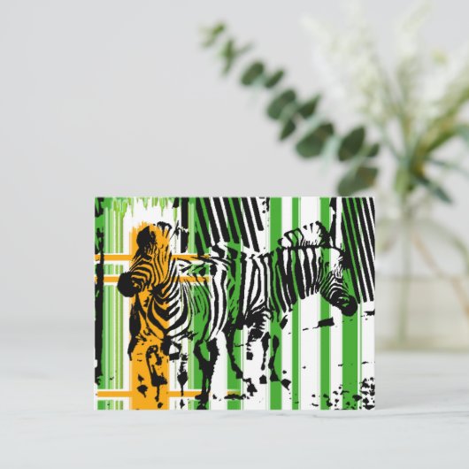 Zebra Postkarte (Stehend Vorderseite)