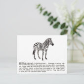 Zebra Postkarte (Stehend Vorderseite)