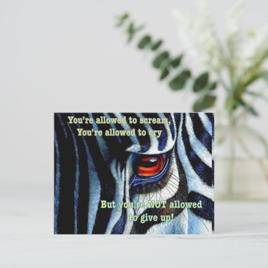 Zebra Postkarte (Stehend Vorderseite)