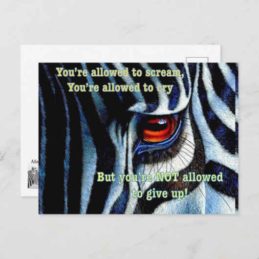 Zebra Postkarte (Vorne/Hinten)