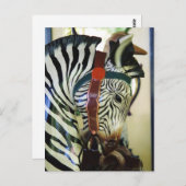 Zebra Postkarte (Vorne/Hinten)
