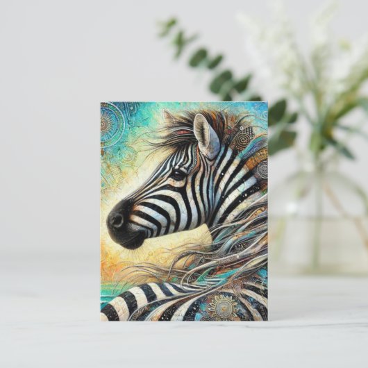 Zebra Postkarte (Stehend Vorderseite)