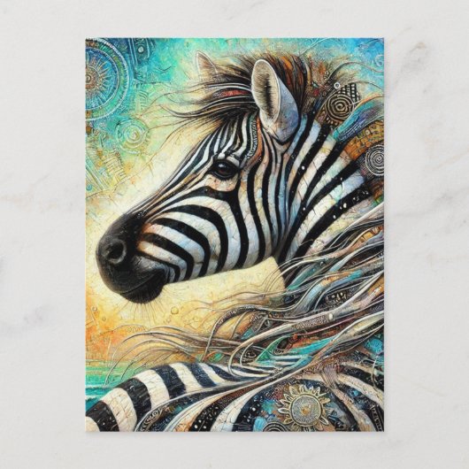 Zebra Postkarte (Vorderseite)