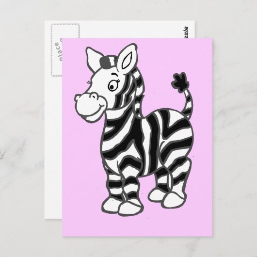 Zebra Postkarte (Vorne/Hinten)