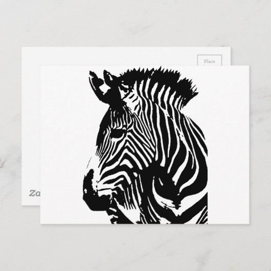 Zebra Postkarte (Vorne/Hinten)