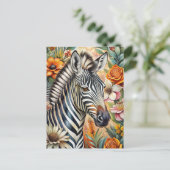 Zebra Postkarte (Stehend Vorderseite)