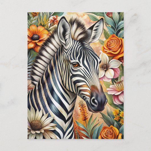 Zebra Postkarte (Vorderseite)