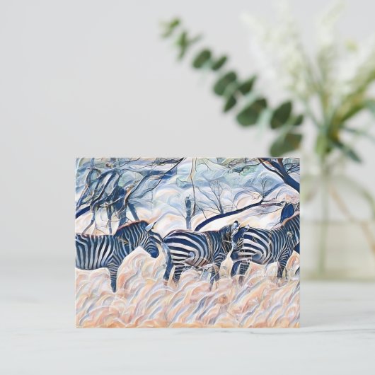 Zebra Postkarte (Stehend Vorderseite)