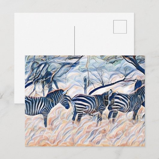 Zebra Postkarte (Vorne/Hinten)