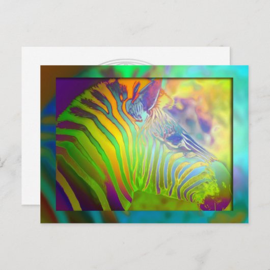 Zebra Postkarte (Vorne/Hinten)
