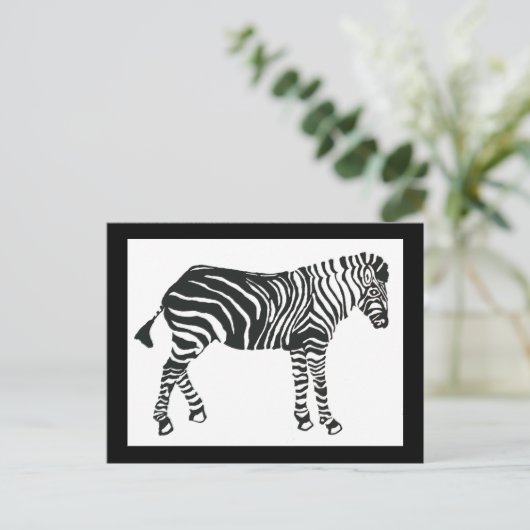 Zebra Postkarte (Stehend Vorderseite)