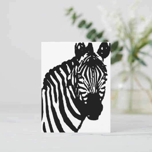 Zebra. Postkarte (Stehend Vorderseite)