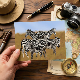 Zebra-Postkarte Afrikanische Wildtiersafari Postkarte