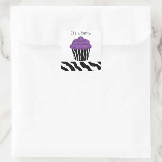 Zebra Princake Quadratischer Aufkleber (Tasche)