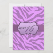 Zebra Print 16 . Geburtstag Einladung (Rückseite)
